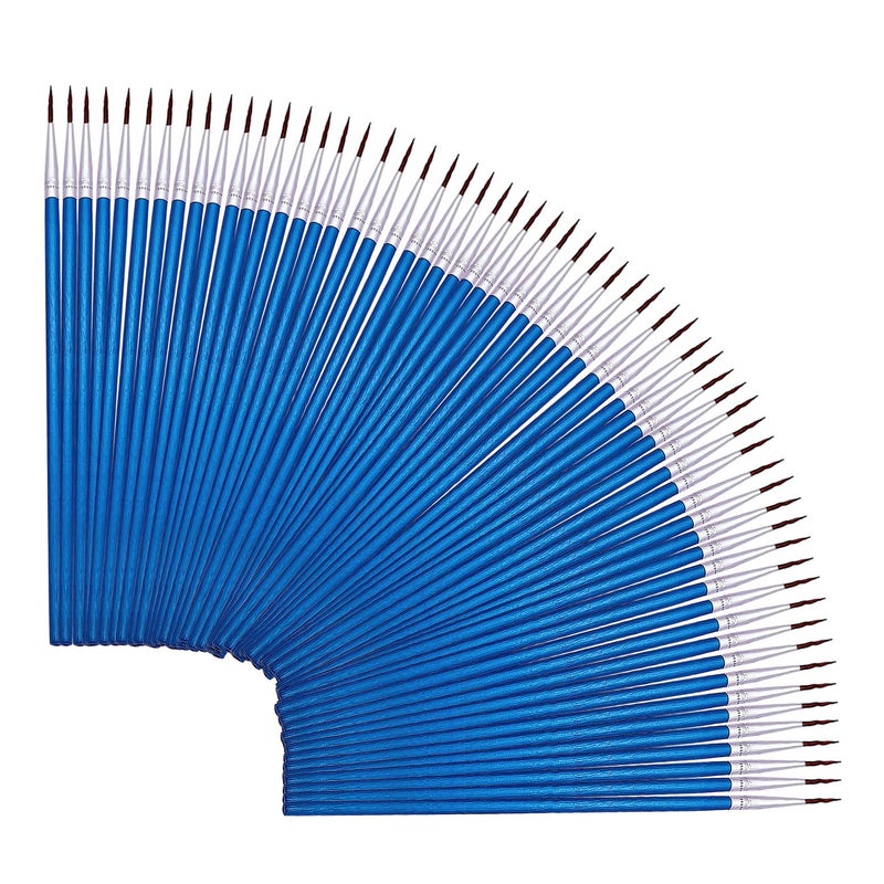 RUIHCBY 60 Pack Pointed Round Painting Brush,Hand Made Thread Drawing Brush,Detail,Nail Brushes for Detail and Miniature Drawing,Painting,Coloring by Acrylic, Oil and Watercolor (M(#00)) - Image 1